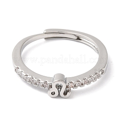 Verstellbare Ringe aus Messing mit klarem Zirkonia und Sternbild für Damen&nbsp;RJEW-S407-08P-10