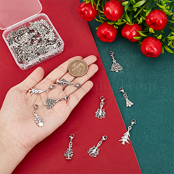 Décoration pendentif en alliage d'arbres de noël&nbsp;HJEW-FG00005