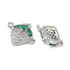 Ciondoli a forma di frutta in ottone con pavé di zirconi cubici verdi e trasparenti&nbsp;KK-Z109-01P-03