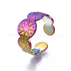 Bague ronde plate en acier inoxydable 304 avec anneau de manchette solaire&nbsp;RJEW-N038-094