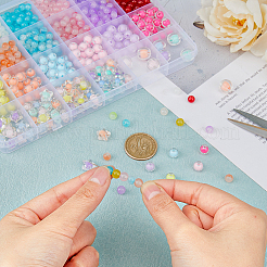 Kit de fabrication de bijoux à faire soi-même avec des perles rondes en verre et acrylique&nbsp;DIY-DC0002-78