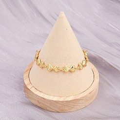 Braccialetti con catena a maglie a cuore in acciaio inossidabile 304 per regalo di San Valentino&nbsp;LS-BJEW-D359-17C-G