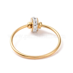 Anillo de dedo redondo plano de rhinestone de cristal&nbsp;RJEW-D120-22G