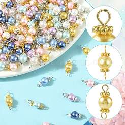96 Stück 8 Farben Glasperlen-Anschluss-Charms&nbsp;PALLOY-FS00061