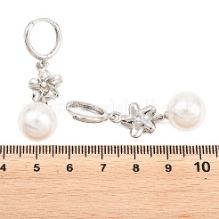 Valentinstag-Ohrringe mit Blumenmotiv aus Messing&nbsp;EJEW-Z164-03P