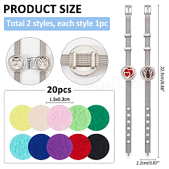 2 bracelet de montre en acier inoxydable&nbsp;BJEW-HS0001-15C