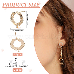 10 pièce de boucle d'oreille à tige en laiton&nbsp;KK-PH0005-03