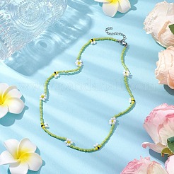 Collane di perline di vetro con fiori&nbsp;NJEW-TA00171