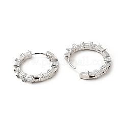 Aretes de aro con bisagras de circonita cúbica transparente&nbsp;EJEW-F288-11P