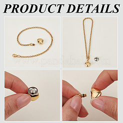 2 bracciale con ciondolo a forma di cuore in acciaio inossidabile antiossidante&nbsp;BJEW-CN0001-23G