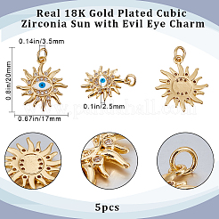 5pcs pendentifs en laiton micro pavé de zircone cubique placage en rack&nbsp;KK-BBC0009-01