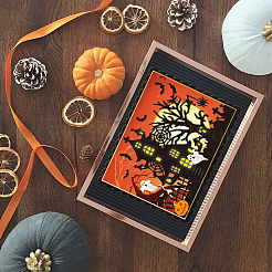 Halloween-Haus-Stanzschablonen aus Kohlenstoffstahl&nbsp;DIY-WH0309-2414