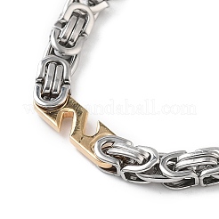 PVD-Vakuumbeschichtung 201 Edelstahl byzantinische Ketten Halskette & Armbänder Set&nbsp;SJEW-G083-20GP