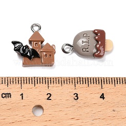 Pendentifs en résine opaque d'halloween&nbsp;RESI-H040-01A-P