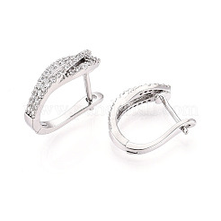 Pendientes de aro con micropavé de circonitas cúbicas de latón&nbsp;EJEW-T048-34P