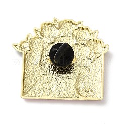 Spille smaltate con gatto nero e fiore&nbsp;JEWB-Z048-09G-02