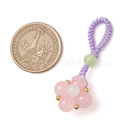 Décorations de pendentifs en verre imitation jade tissé avec peinture cuite&nbsp;HJEW-JM03148-03
