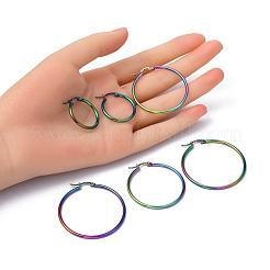 3 par de pendientes de aro huggie de acero inoxidable 304 de tamaño 3&nbsp;EJEW-FS0001-03