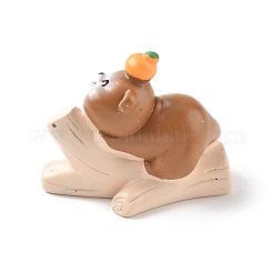 Figurines décoratives en résine représentant une loutre assise dans une souche&nbsp;DJEW-E015-02D