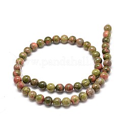 Pierre naturelle unakite chapelets de perles rondes&nbsp;G-P075-35-8mm