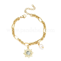 Bracelets de charme d'oeil de chat&nbsp;BJEW-JB12420-01