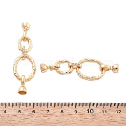 Micro pavé di ottone trasparente cubic zirconia piegato su fermagli&nbsp;KK-B125-10G