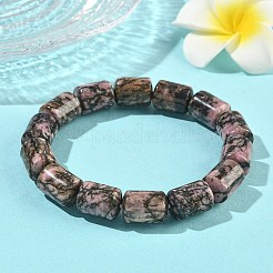 Bracelets extensibles en perles de rhodonite naturelle pour femmes et hommes&nbsp;BJEW-A148-01A-26