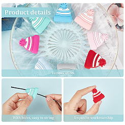 16 pièce de perles en silicone à thème de Noël de 8 couleurs&nbsp;SIL-CA0002-50