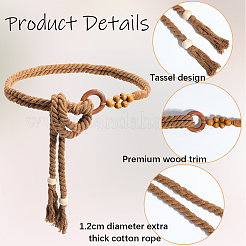 Ceintures en chaîne de taille en coton tissé à la main pour femmes&nbsp;AJEW-WH20017-73C