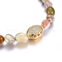 Ensemble de bracelets extensibles avec perles et pierres naturelles&nbsp;SJEW-H584-17
