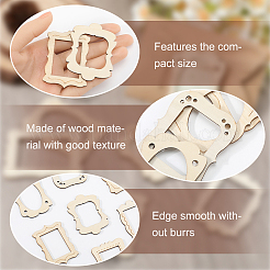 3 set di ritagli di legno non finiti&nbsp;DIY-SP0003-85