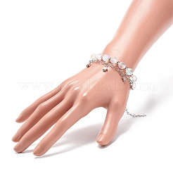 Synthetisches Mondstein-Armband mit runden Perlen und mehreren Strängen&nbsp;BJEW-JB08857