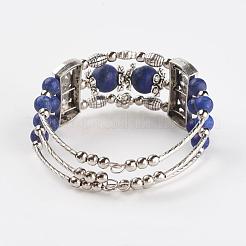 Bracciali avvolgenti in lega tibetana a tre anelli&nbsp;BJEW-JB03324-02