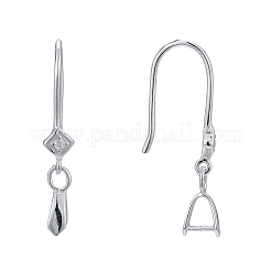 Ganci per orecchini in argento sterling anti-ossidazione rodiato 925&nbsp;STER-F033-61P