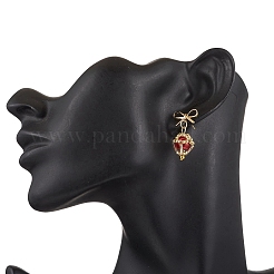 Pendientes colgantes de diamantes de latón&nbsp;EJEW-MZ00465