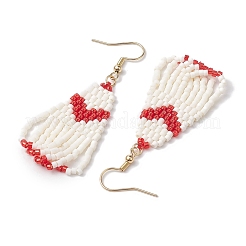 Boucle d'oreille pendante en acier inoxydable 304 avec verre&nbsp;EJEW-MZ00179-01
