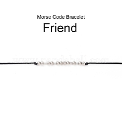 Bracciali unisex con codice morse regolabile&nbsp;BJEW-JB05011-02