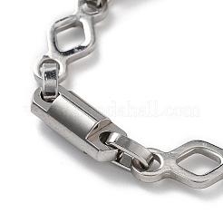Collana e braccialetti con catena a maglie romboidali e colonna in acciaio inossidabile 201 anti-appannamento&nbsp;SJEW-G083-06P