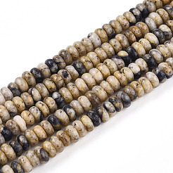 Jaspe de sésame naturel / perles de jaspe kiwi&nbsp;G-T140-84