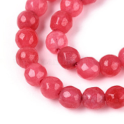 Gefärbt natürlichen weißen Jade Perlen Stränge&nbsp;G-T139-4mm-60-07
