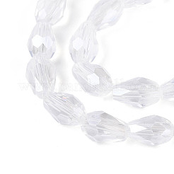 Transparente tropfenförmige Glasperlenstränge&nbsp;GLAA-T025-79A-01
