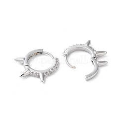 Pendientes de aro de circonio cúbico de micro pave de latón&nbsp;EJEW-P259-14P