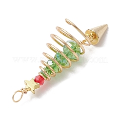 Colgantes grandes de vidrio con alambre de cobre y temática navideña&nbsp;PALLOY-JF02859