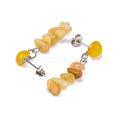 Ohrstecker aus natürlicher Topas-Jade&nbsp;EJEW-JE06371-08