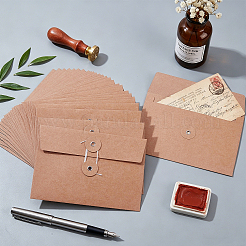 80 sobre de papel kraft en blanco con hebilla retro&nbsp;DIY-WA0001-41