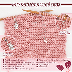 Chaînes de compteur de rangées de tricot en laiton&nbsp;HJEW-NB00130