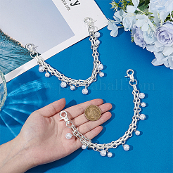 2 stücke kunststoff imitation perle runde perlen quaste eisen geldbörse dekorative ketten&nbsp;DIY-PH00034-86