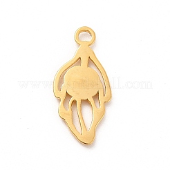 Placcatura ionica (ip) 304 impostazioni cabochon pendente in acciaio inossidabile&nbsp;STAS-F282-13G