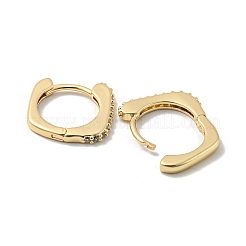 Orecchini a cerchio in ottone con zirconi cubici chiari micro pavè&nbsp;EJEW-E295-28KCG