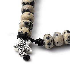 Braguilles en perles dalmatien naturelles&nbsp;BJEW-JB05457-02
